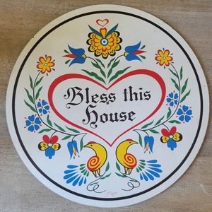 Vintage Bless This House Sign by J Zook